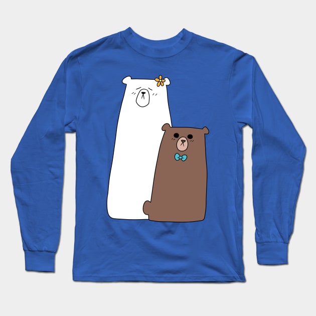 Polar Bear and Brown Bear Long Sleeve T-Shirt by saradaboru